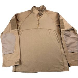 Condor Tactical Sweater Mens M Brown Ripstop 1/4 Zip Waffle Knit Pullover